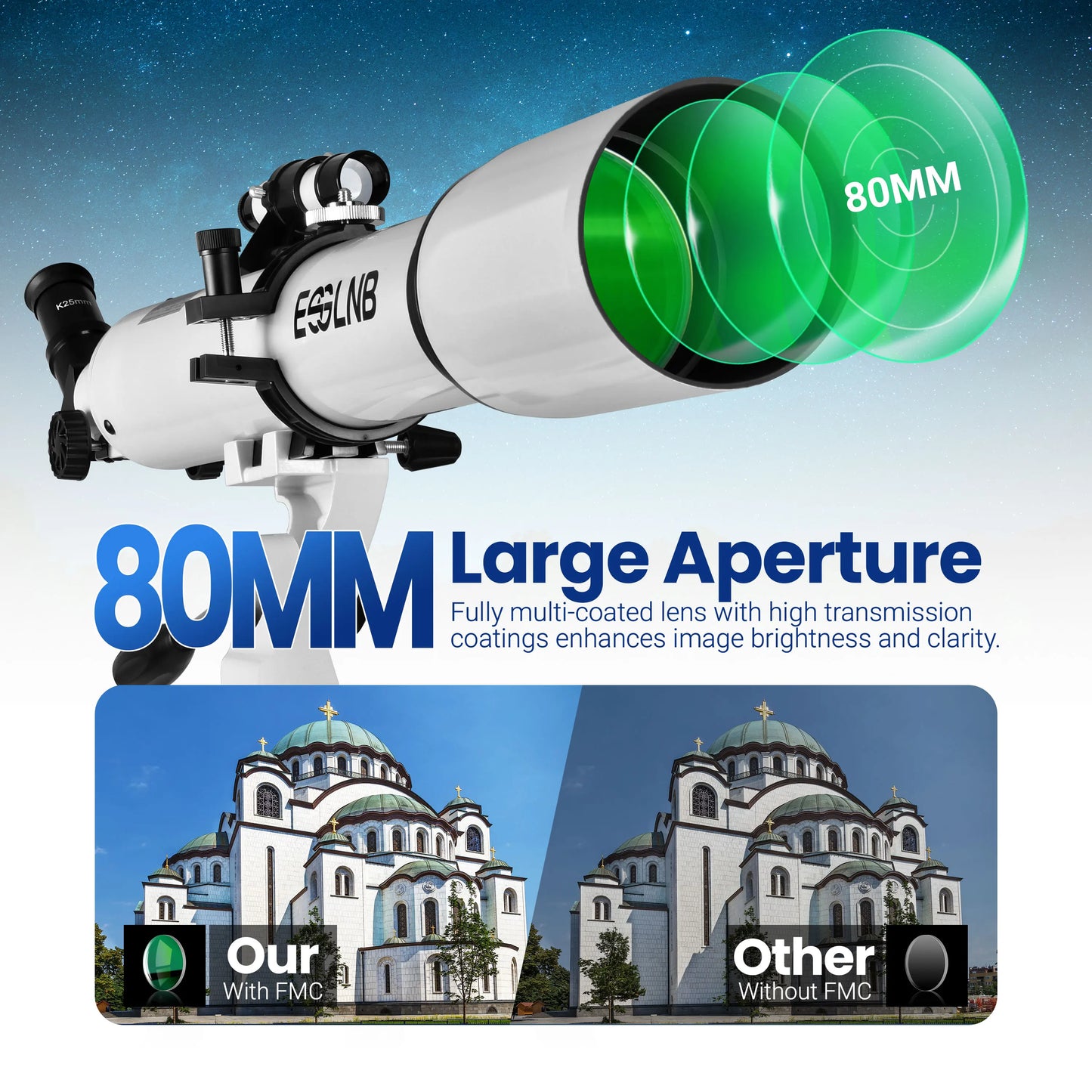 Monocular Astronomy Telescope With Phone Adapter And Wireless Remote