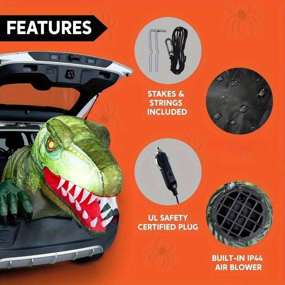 Joyfy Animated Halloween Inflatable Dinosaur With Led Yard Decor