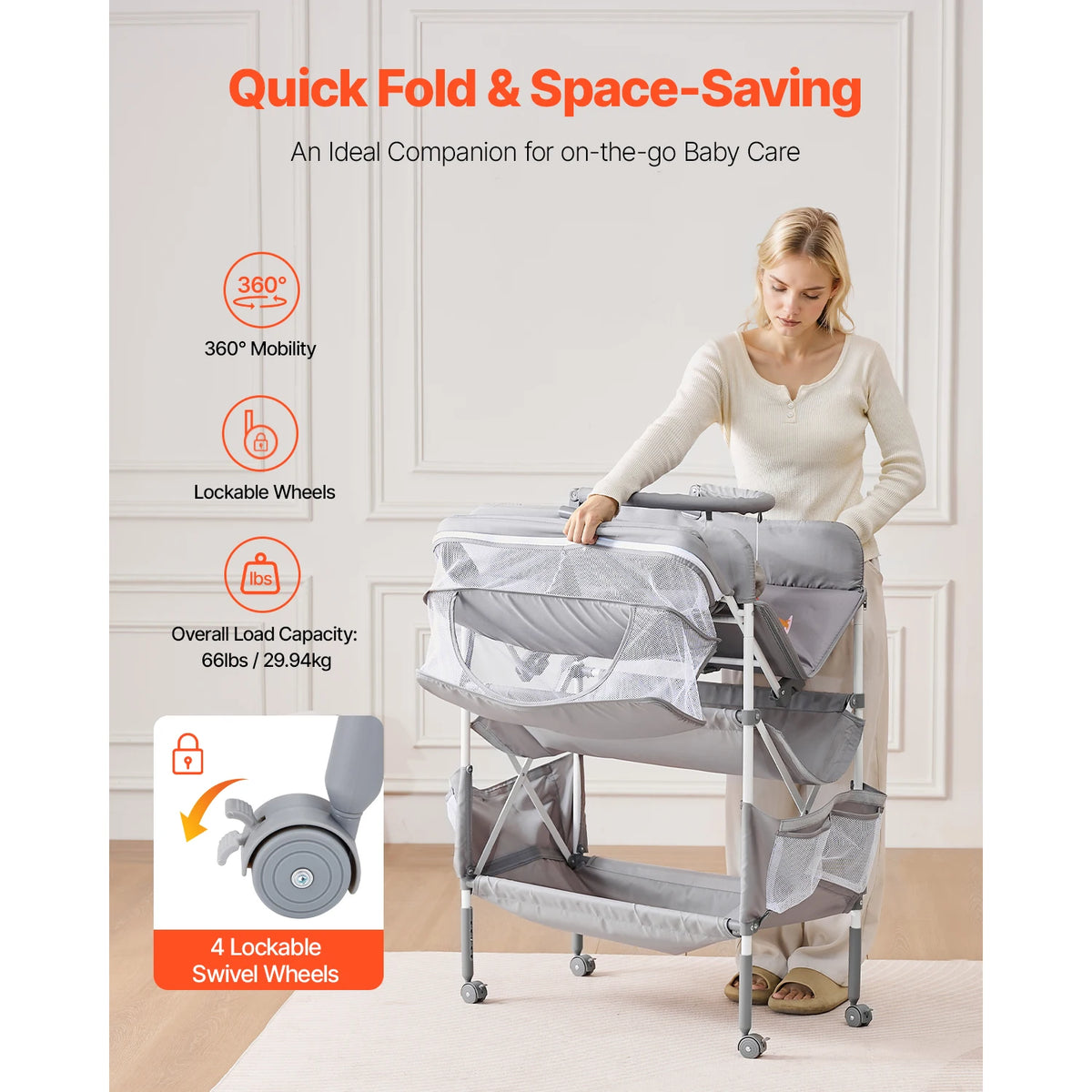 Succebuy Foldable Baby Diaper Changing Station With Adjustable Height