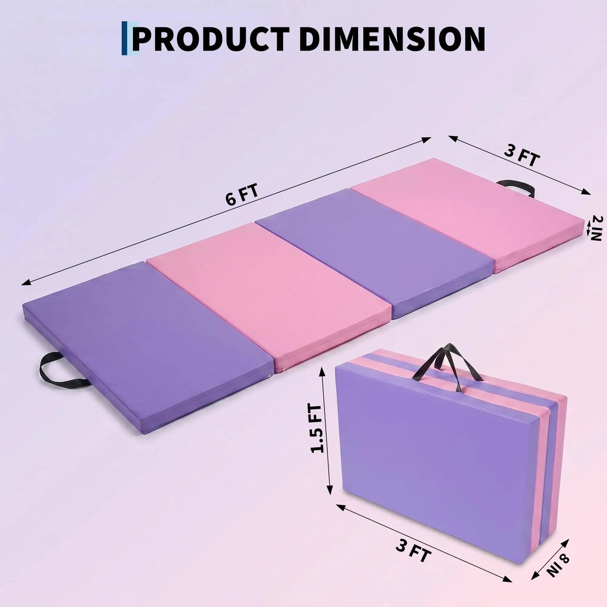 HiMISS Folding Gymnastics Exercise Mat for Yoga Pilates and Tumbling