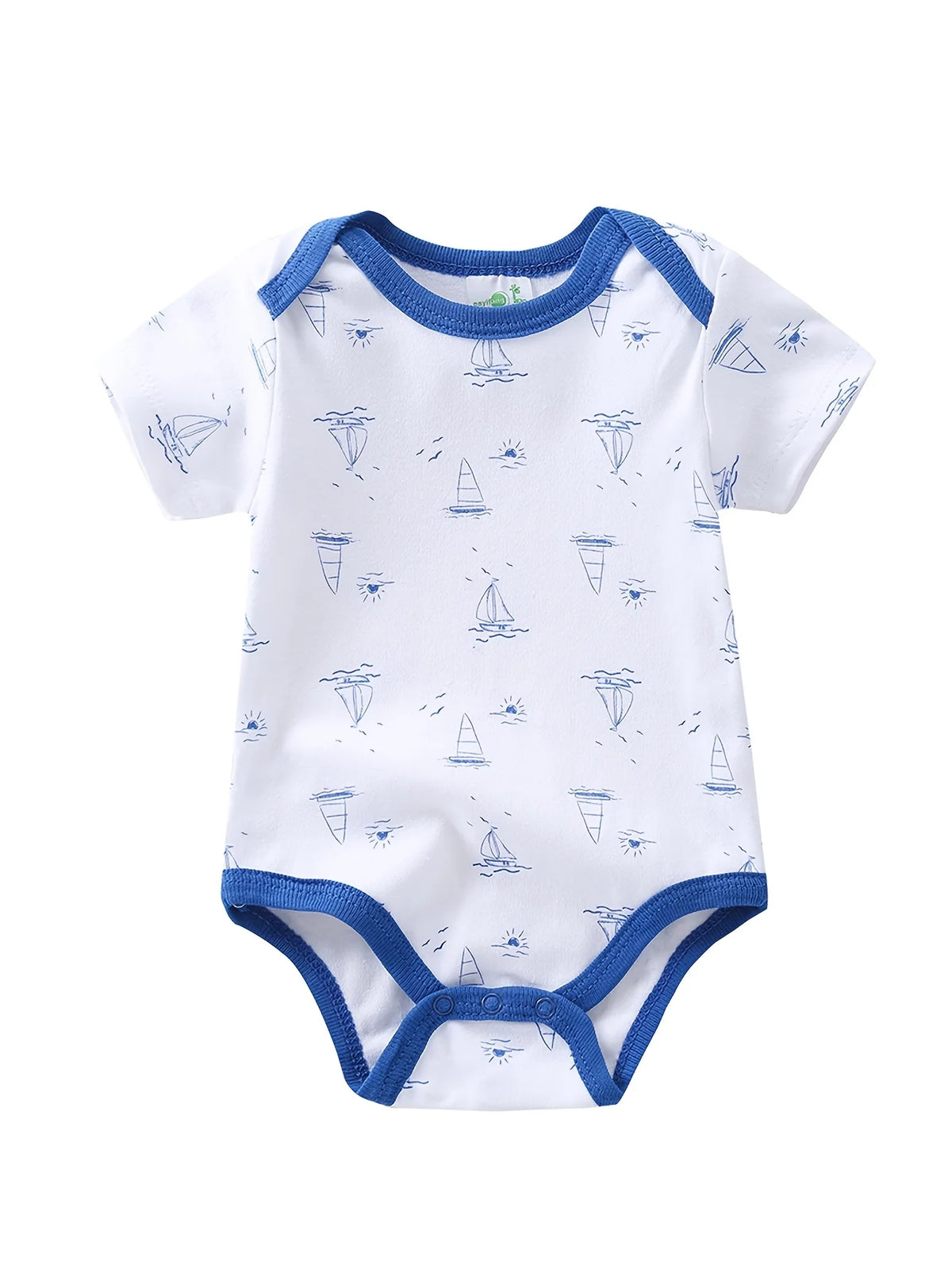 5PCs Baby Boy Triangle Cotton Rompers Short Sleeve Bodysuit Jumpsuit