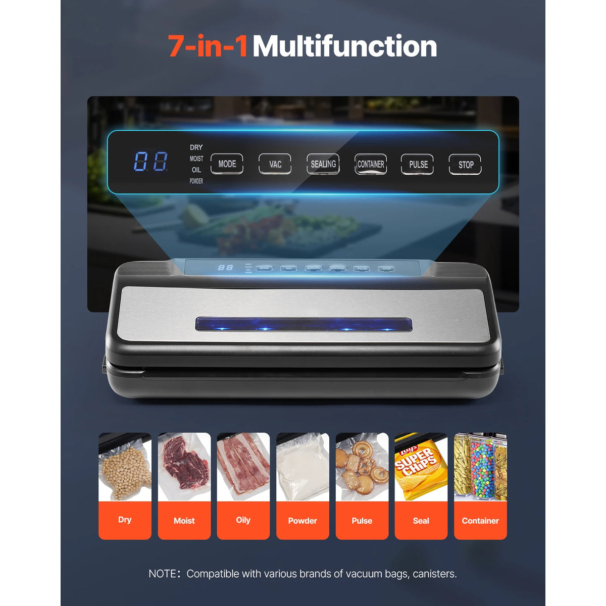 Succebuy 120W Electric Vacuum Sealer Machine With Wet Food Function