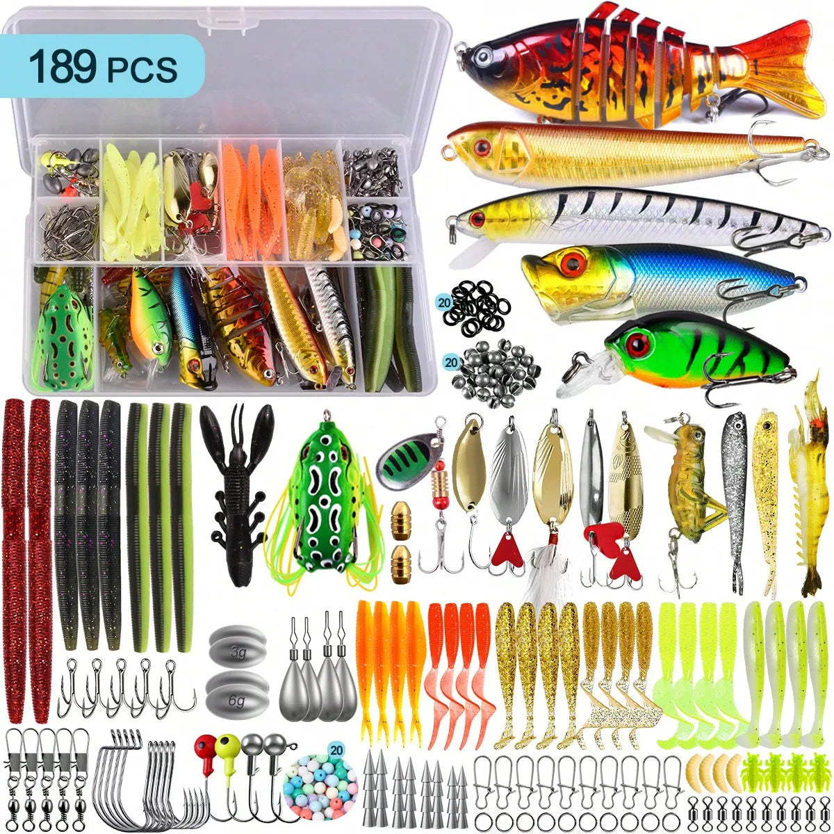 Multifunctional Fishing Bait Kit With Vivid Lure Simulation Angling