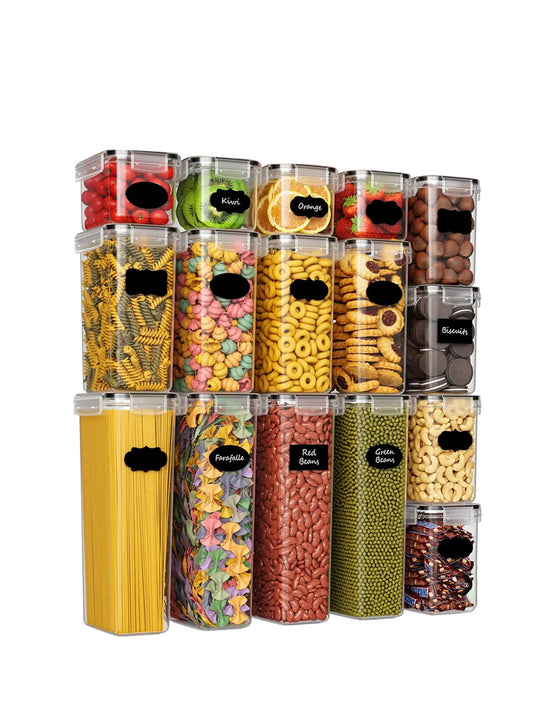 14pc Sealed Pasta Storage Containers With Lids Labels And Markings