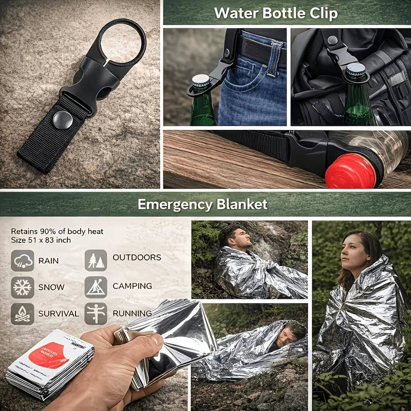 Multi Functional Tool Backpack Emergency Survival Kit With MOLLE Pouches