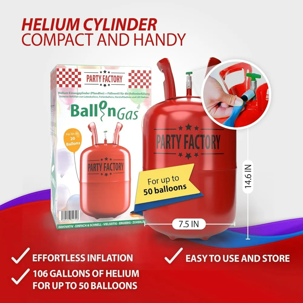 Party Factory Disposable Helium Tank For Latex Foil Balloons