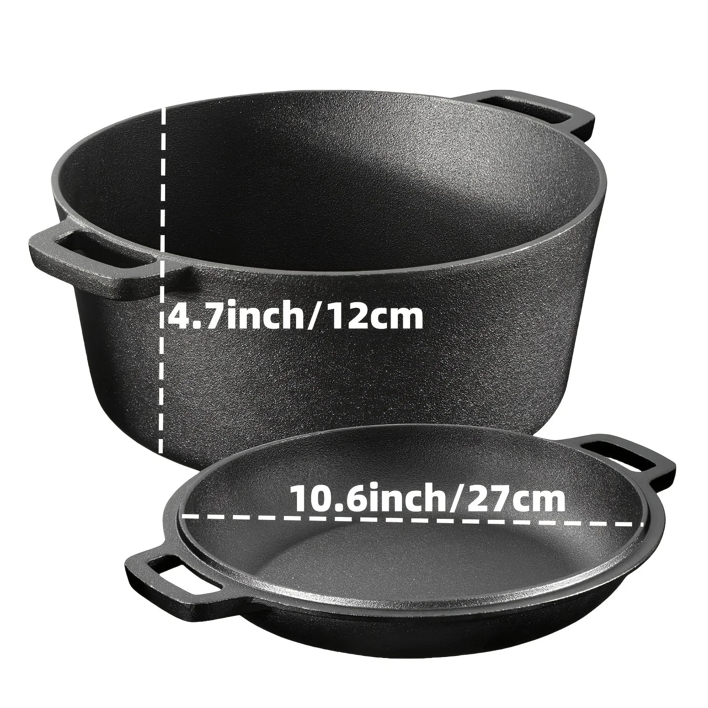 AEDG Three Piece Cast Iron Skillet Set Preseasoned Nonstick