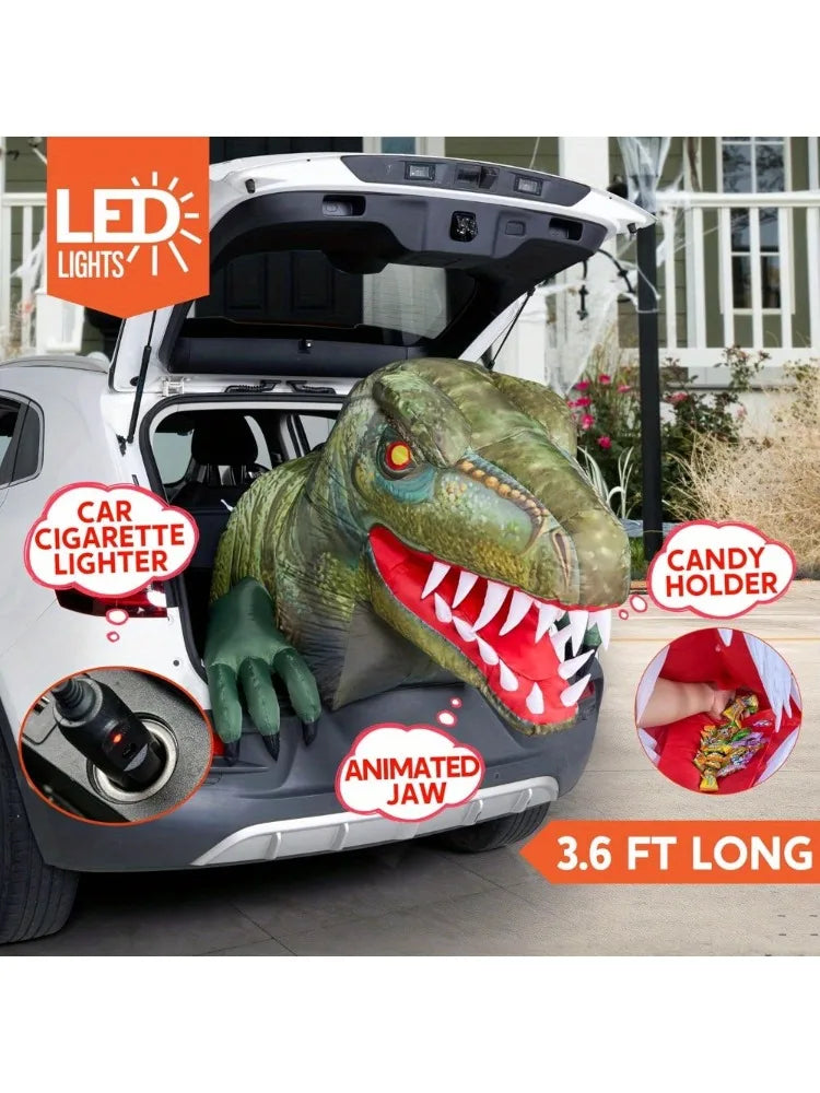 Joyfy Animated Halloween Inflatable Dinosaur With Led Yard Decor