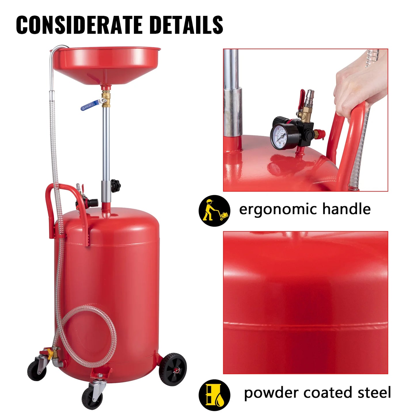 SucceBuy Waste Oil Drain Tank Air Drainer With Pressure Regulating Valve