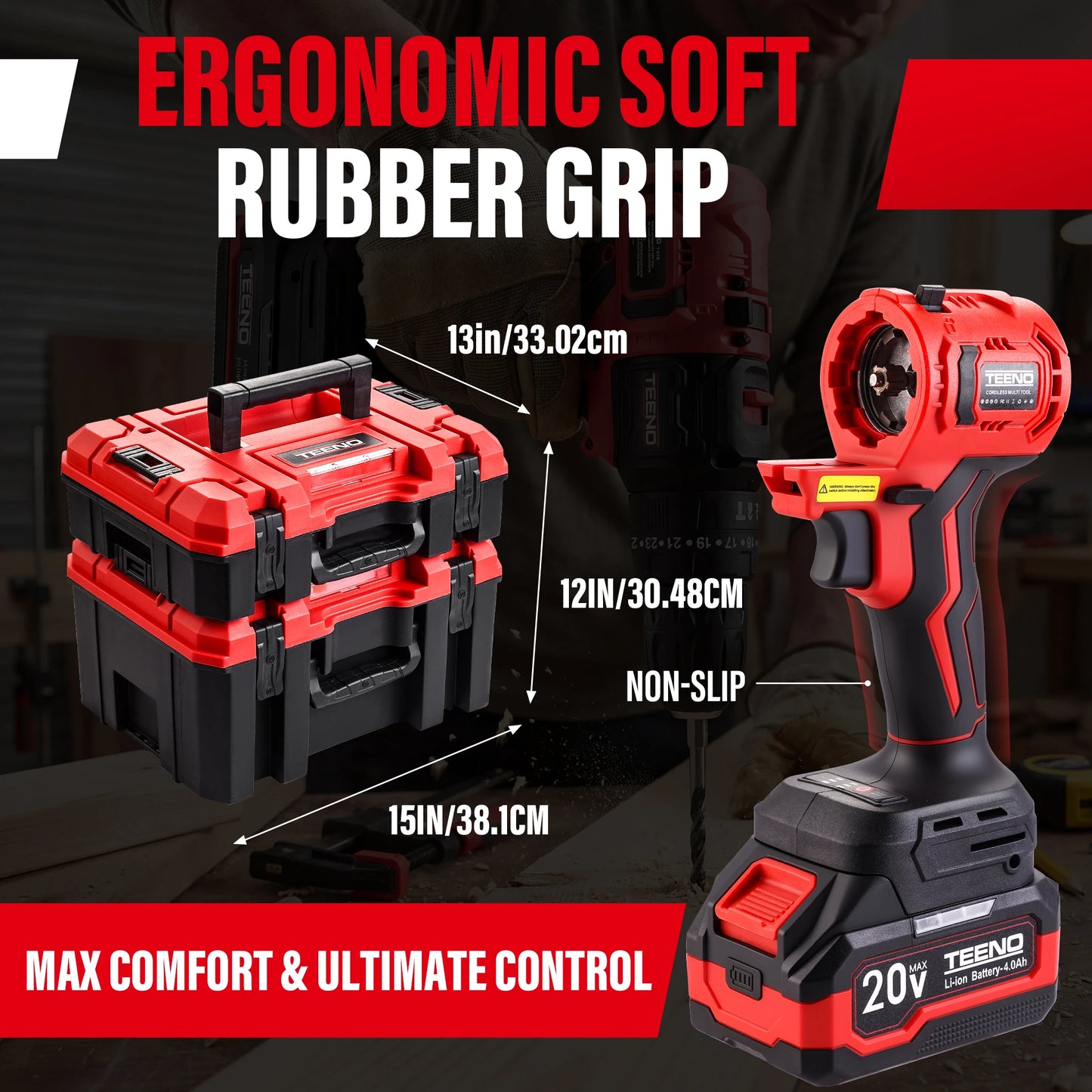 20V MAX Brushless Power Tool Combo Kit, 9-in-1 Cordless Interchangeable Multi-Tool Set (Drill, Impact, Grinder, Sander, Circular, Chain & Reciprocating Saws, Blower, Washer), 2x 4.0Ah Batteries