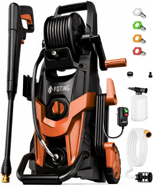 FF FOTING Electric Pressure Washer with Nozzles and Foam Cannon