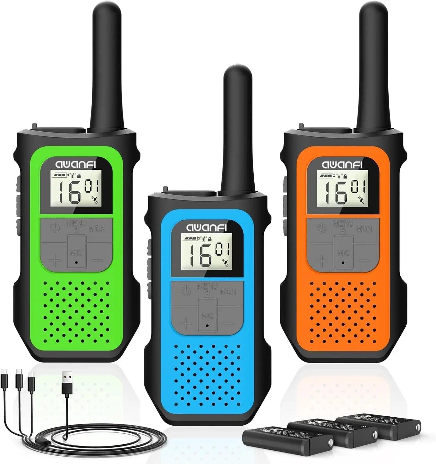 AWANFI Walkie Talkies Long Range 2 Way Radios VOX Outdoors