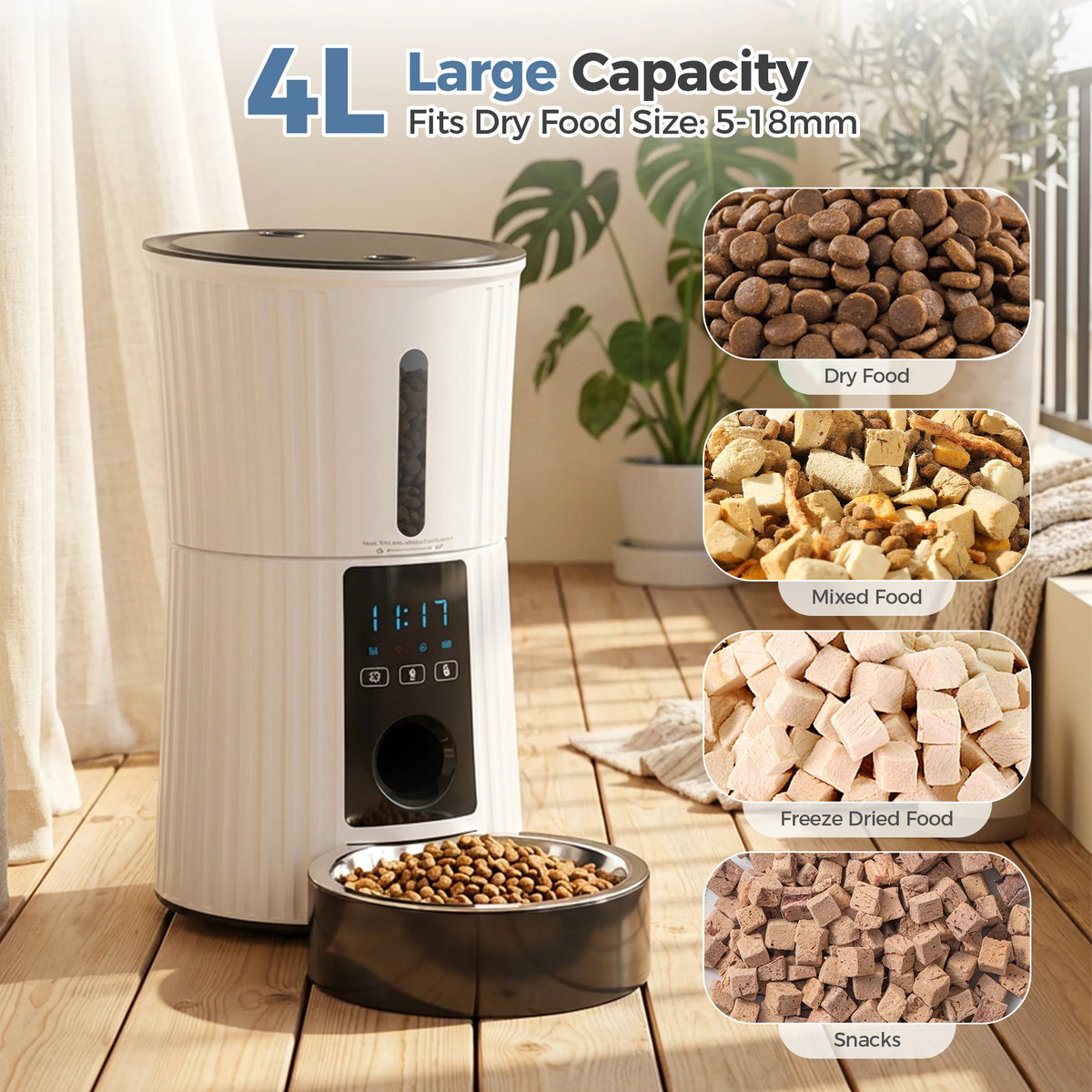 JHK Automatic WiFi Cat Feeder With App Control Timer