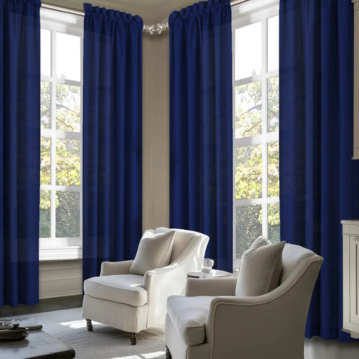 SABALANICA Light Filtering Polyester Curtains With Rod Pocket Design