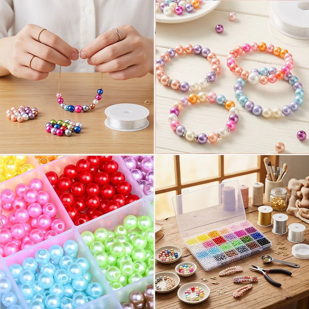 Acrylic Imitation Pearl Spacer Beads Kit For DIY Jewelry Making