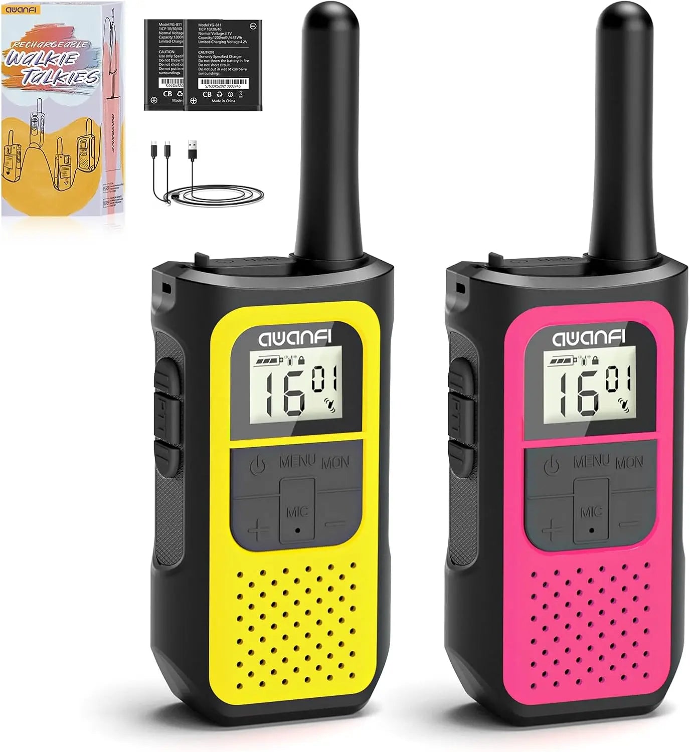 AWANFI Walkie Talkies Long Range 2 Way Radios VOX Outdoors