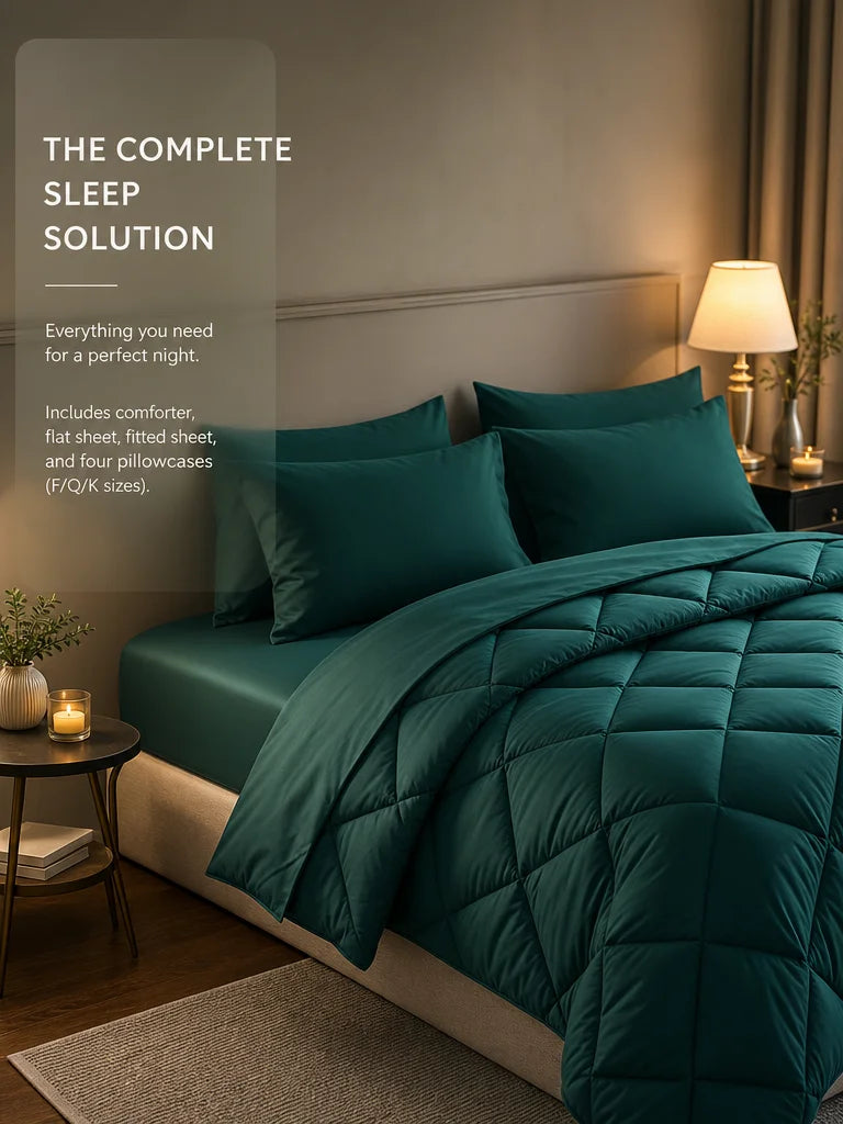 EasYum Seven Piece Bedding Set Includes Comforter And Sheets