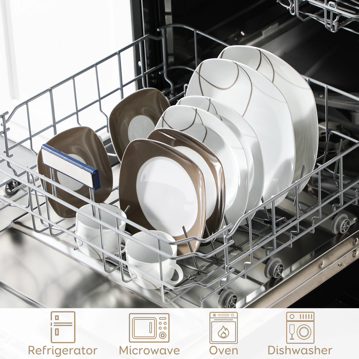 Malacasa Complete Porcelain Ceramic Dinnerware Set