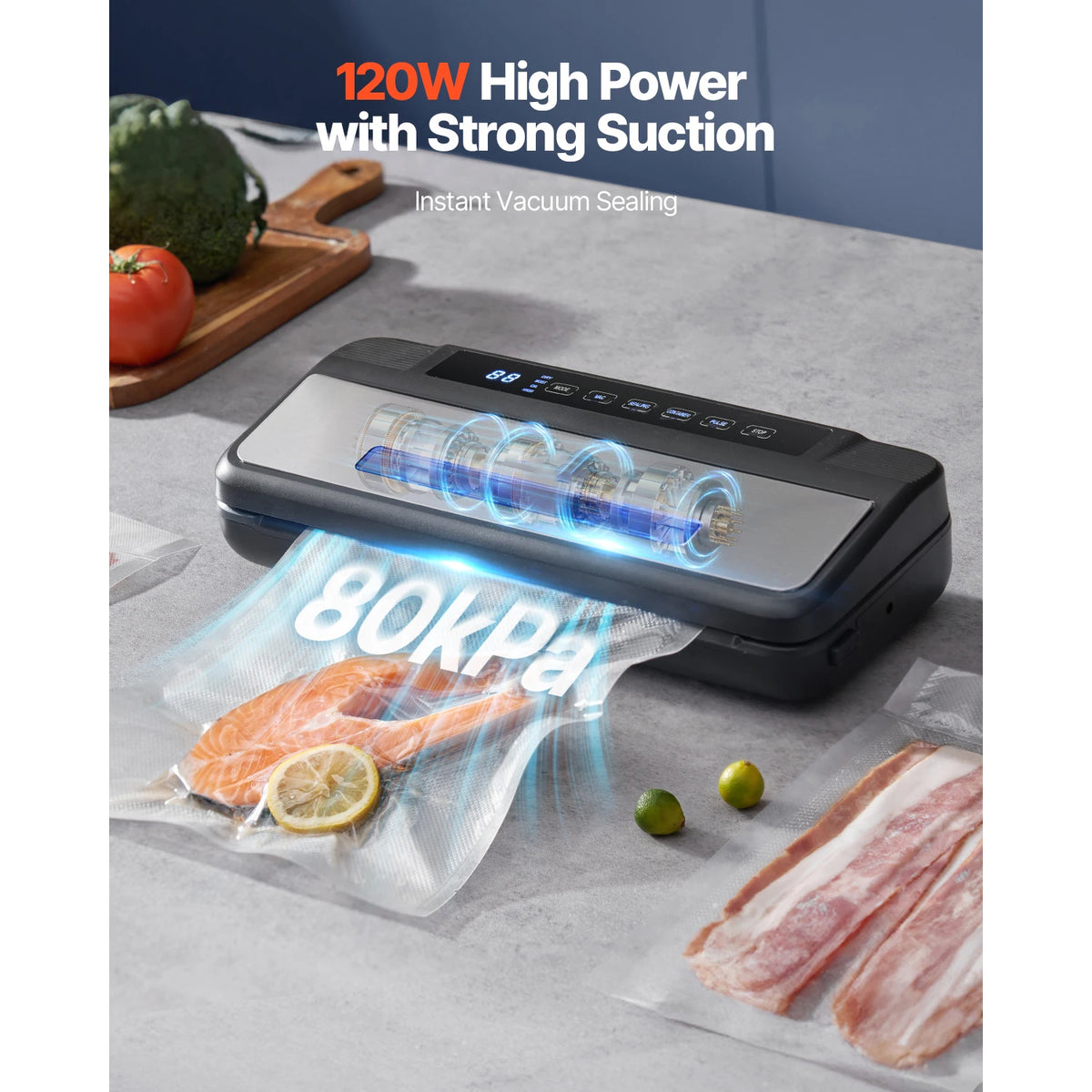 Succebuy 120W Electric Vacuum Sealer Machine With Wet Food Function