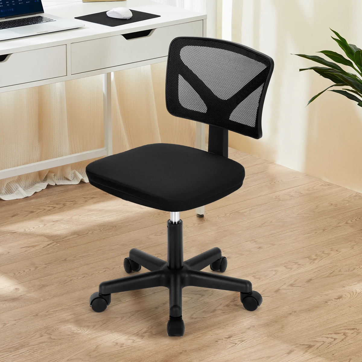 JHK Mesh Back Lumbar Support Armless Swivel Office Chair