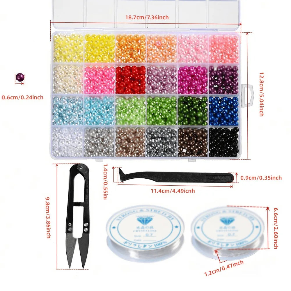 Acrylic Imitation Pearl Spacer Beads Kit For DIY Jewelry Making