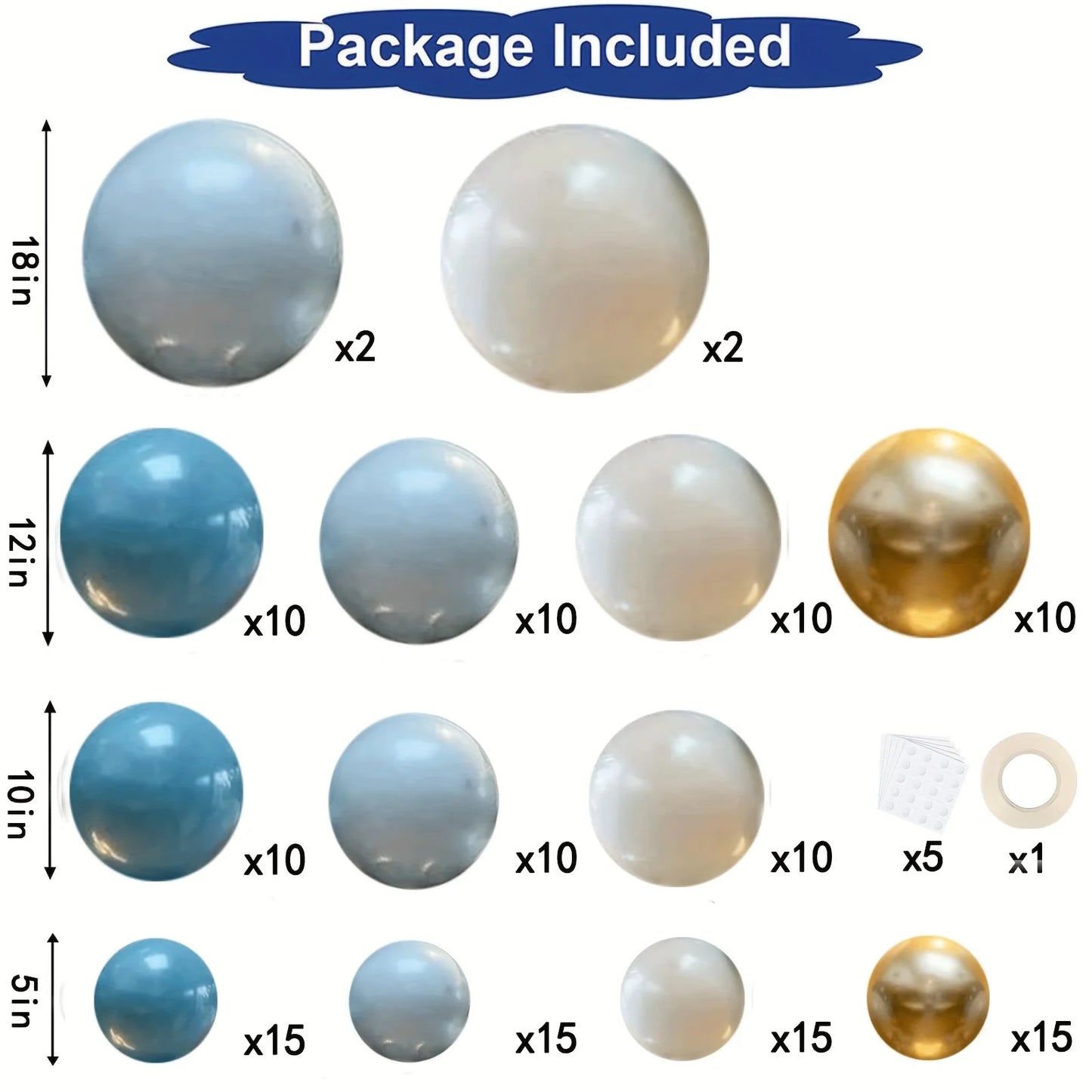 136 Piece Latex Balloons Garland Kit Beach Ocean Theme
