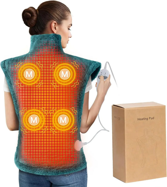 Electric Heating Pad For Neck Shoulders And Back With Massage