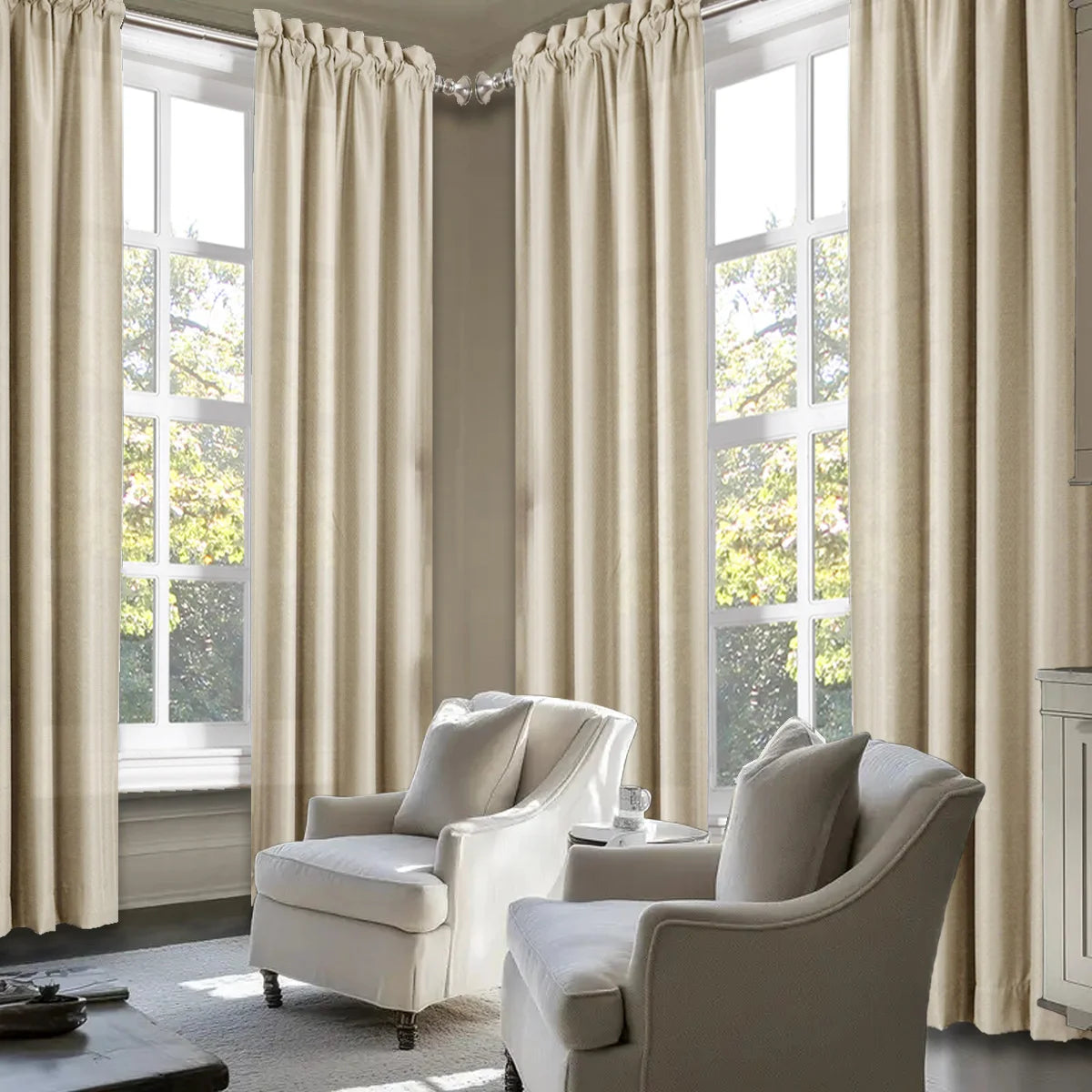 SABALANICA Light Filtering Polyester Curtains With Rod Pocket Design