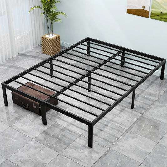 Jhk Metal Platform Bed Frame With Steel Slat Support