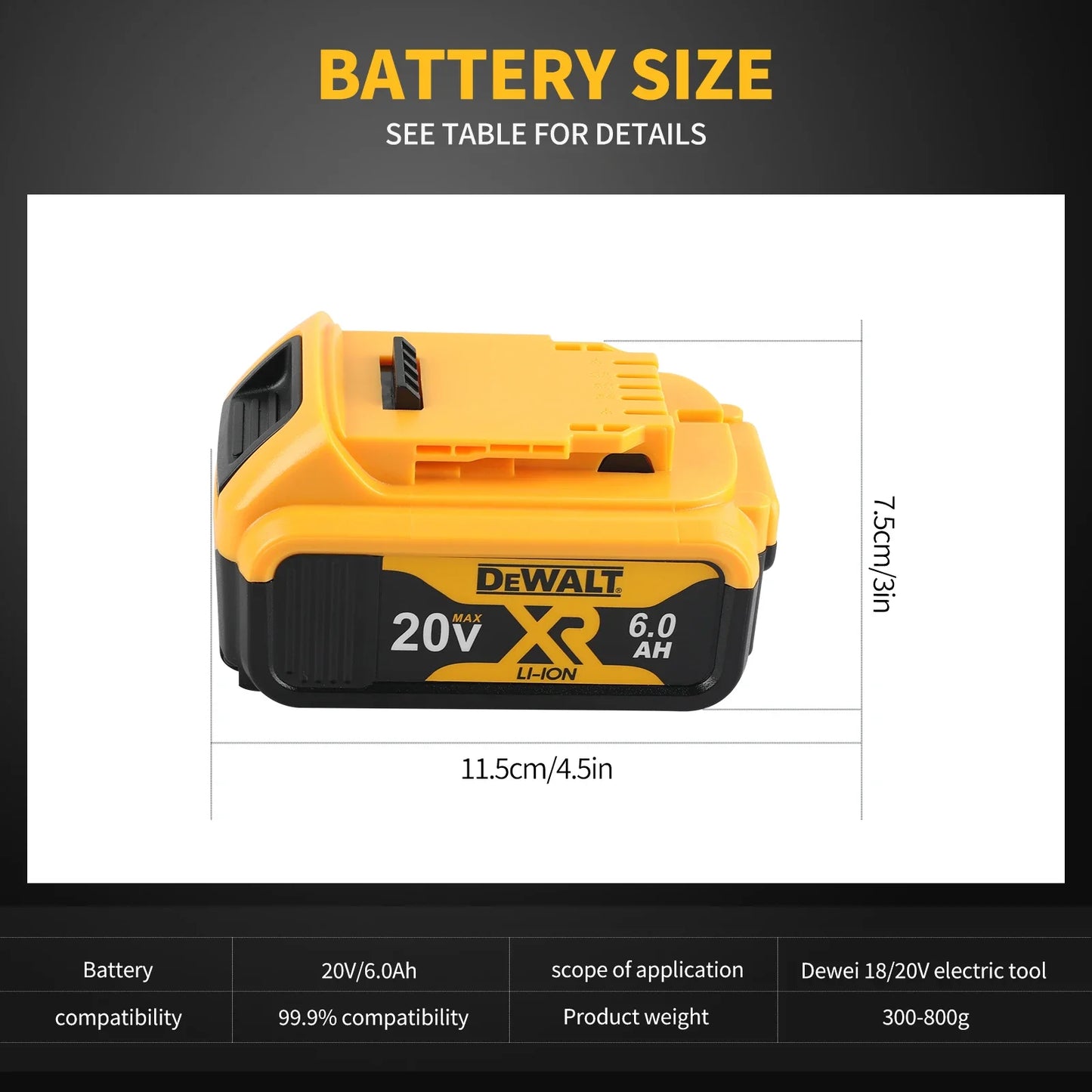 DEWALT DCB206 20V 6Ah Lithium Ion Battery Pack For Tools