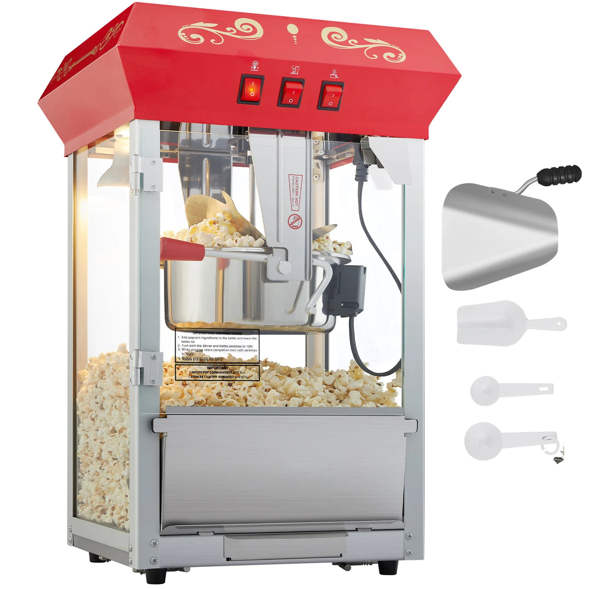 Succebuy Commercial Popcorn Maker with 304 Stainless Steel Heating Tube