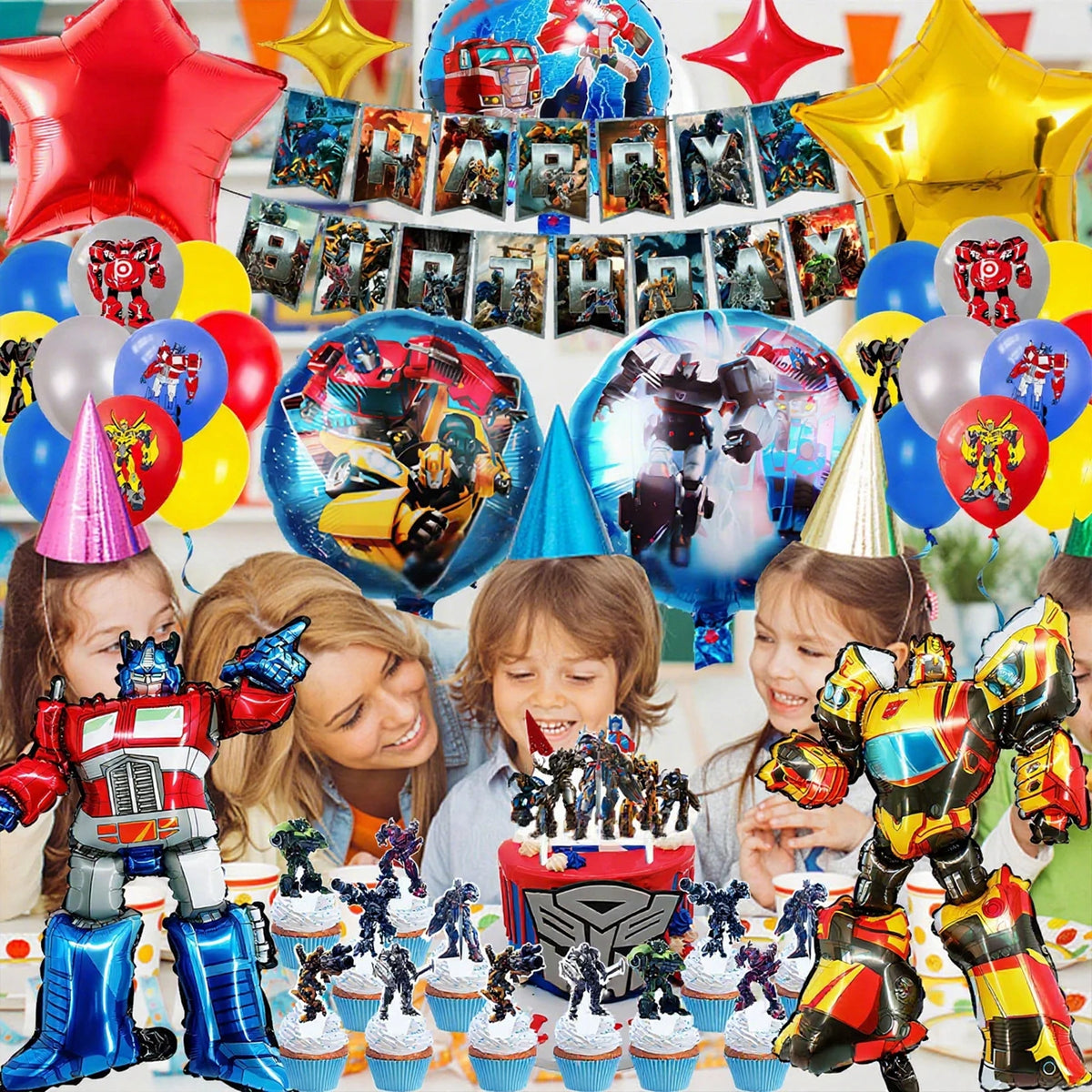 Hasbro Transformers Birthday Party Decorations Set With Balloons And Banner