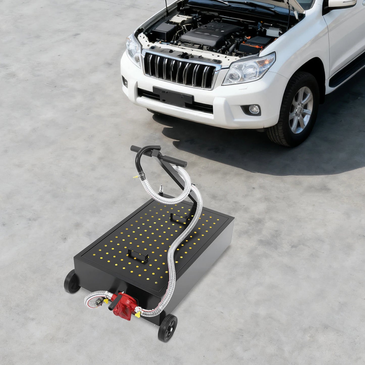 Bymaocar Oil Drain Pan With Rotary Pump And 7.2ft Hose
