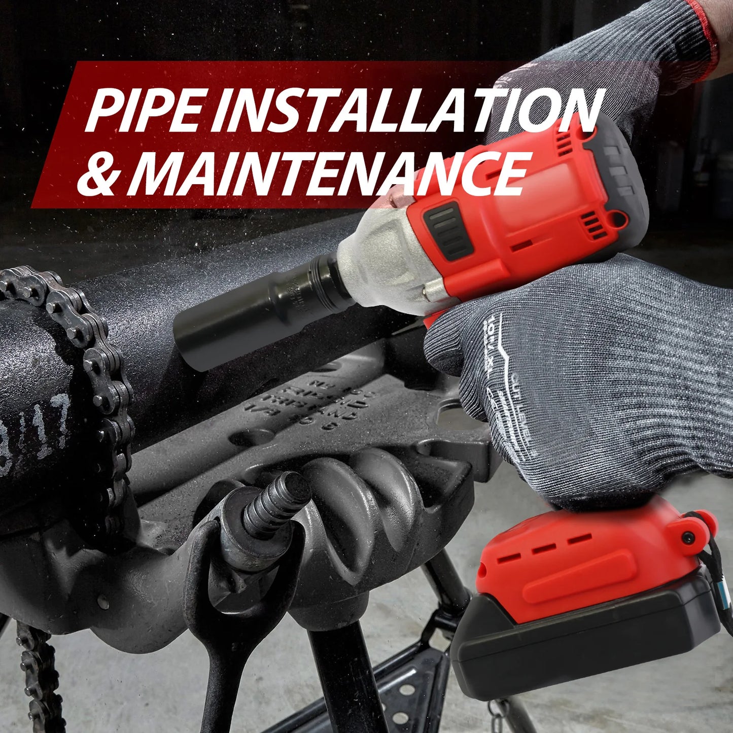 1000N.m Cordless Impact Wrench Brushless 20V 1/2 inch Power Tool Sets High Torque 2x1500MAh Batteries for Car Truck Tires Home