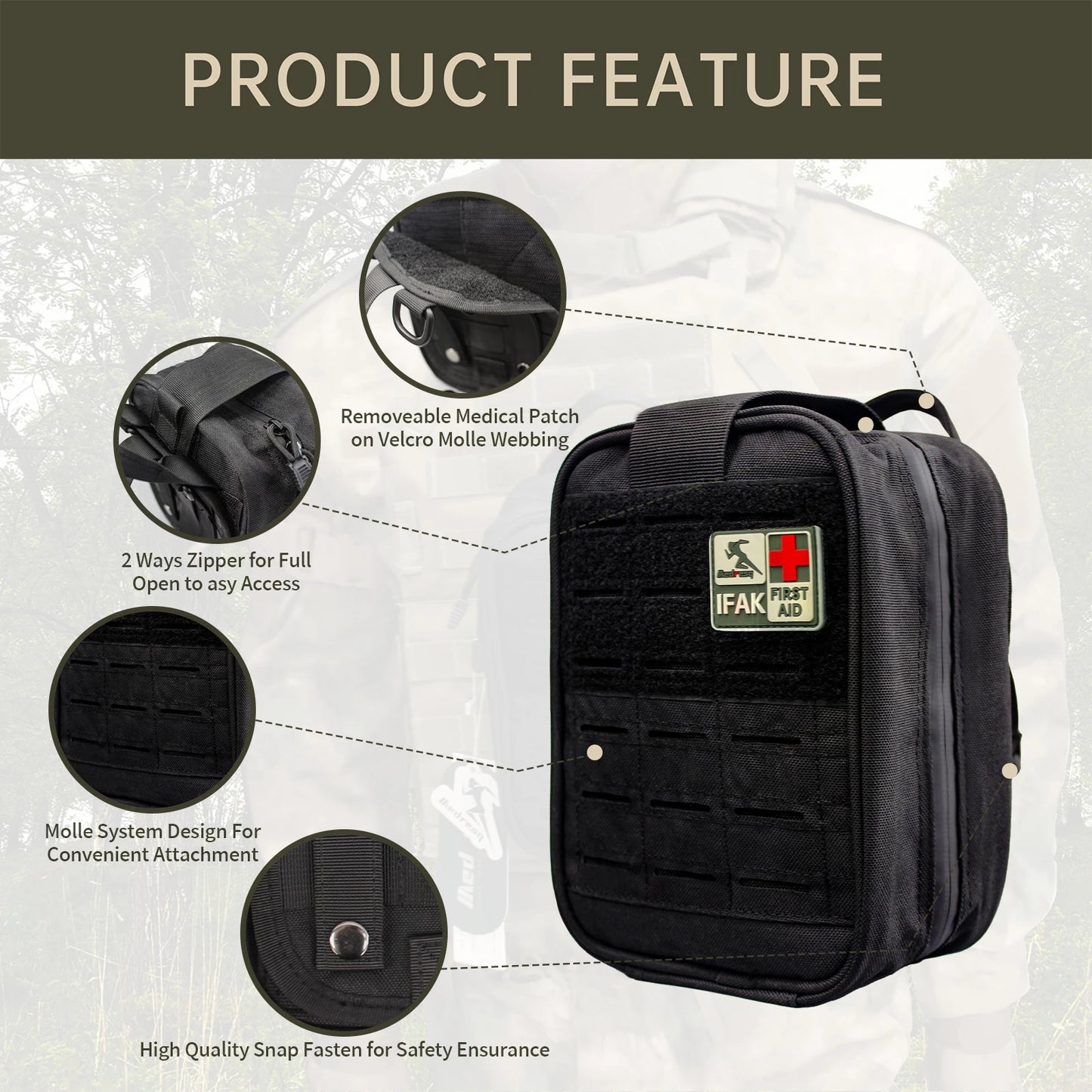 IFAK First Aid Kit Emergency Bleeding Control and Survival Gear