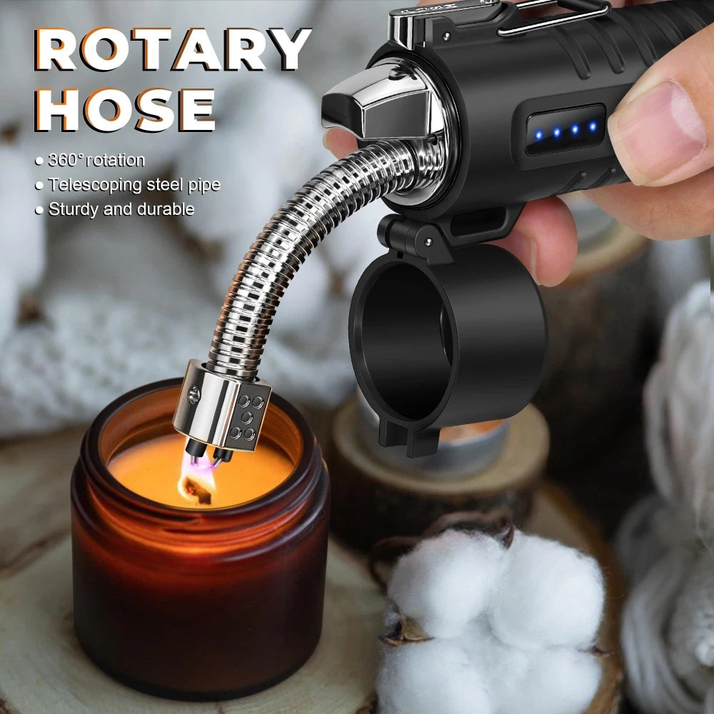 Outdoor Camping Pulse Plasma Arc Lighter Telescopic Rotatable 360 Degree