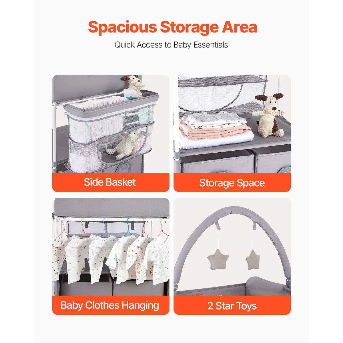 Succebuy Foldable Baby Diaper Changing Station With Adjustable Height