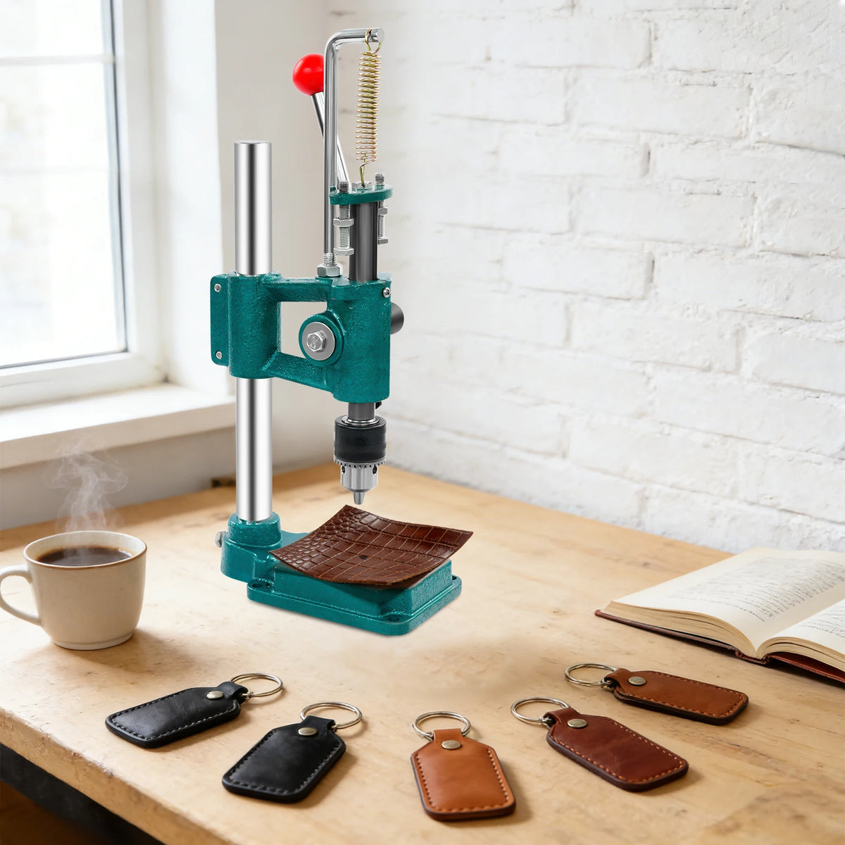 Bymaocar Manual Leather Hole Puncher Press for Wallets Belts