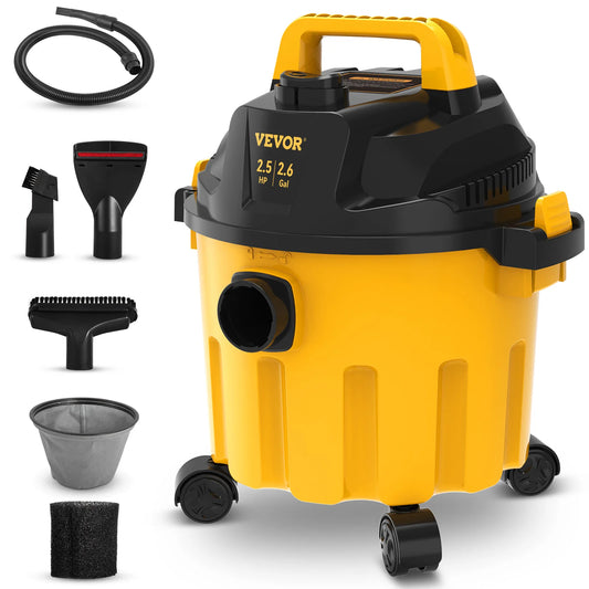 SucceBuy Wet Dry Vacuum 2.6 Gallon 2.5 Peak HP Portable Shop Vacuum With Blowing
