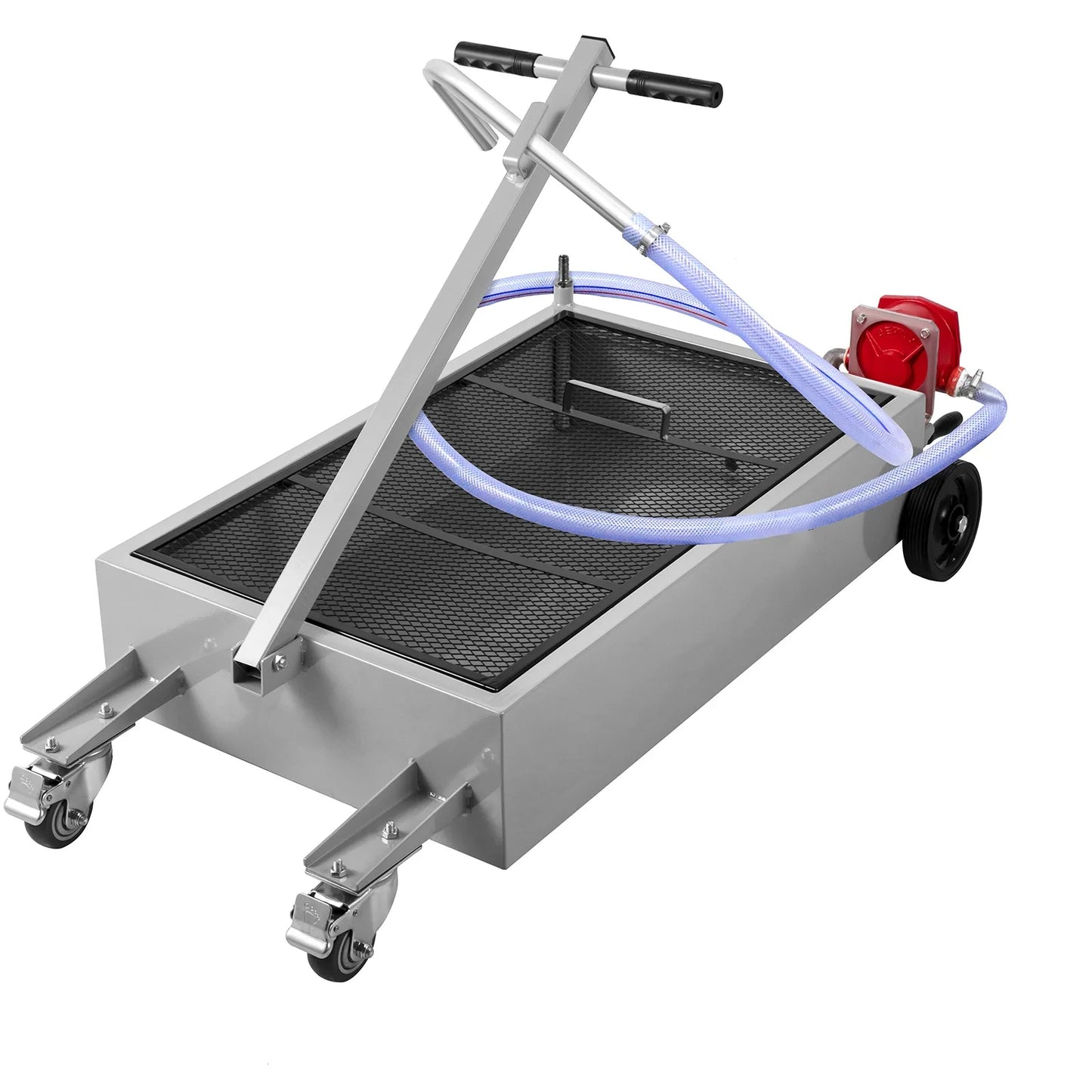 SucceBuy Low Profile Oil Drain Pan Foldable Handle And Casters
