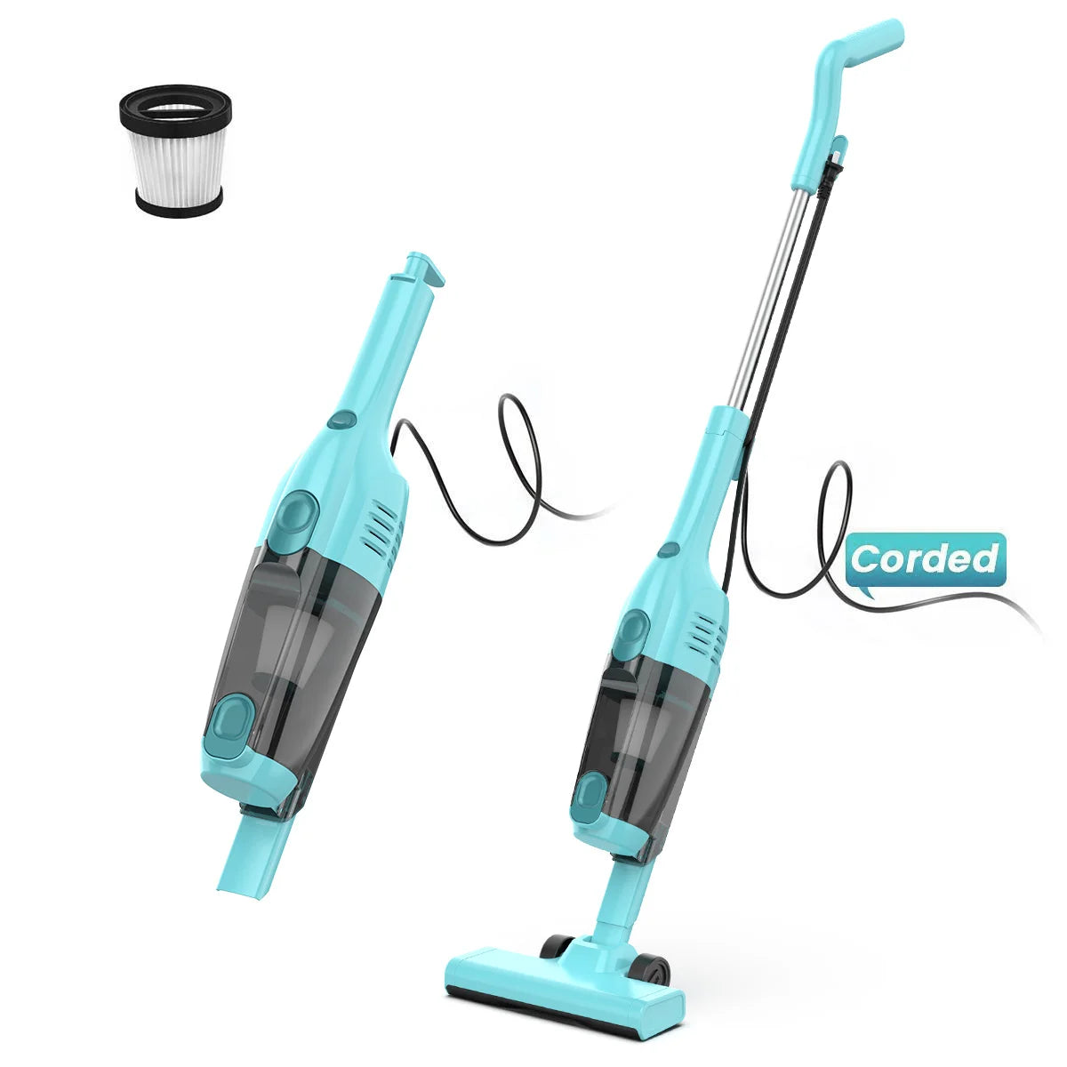 INSE R7/R6X/R3S Corded Vacuum Cleaner Handheld Stick Vacuum 600W Powerful 3 in1 Lightweight Vacuum Cleaners for Home Hard Floor Pet Hair