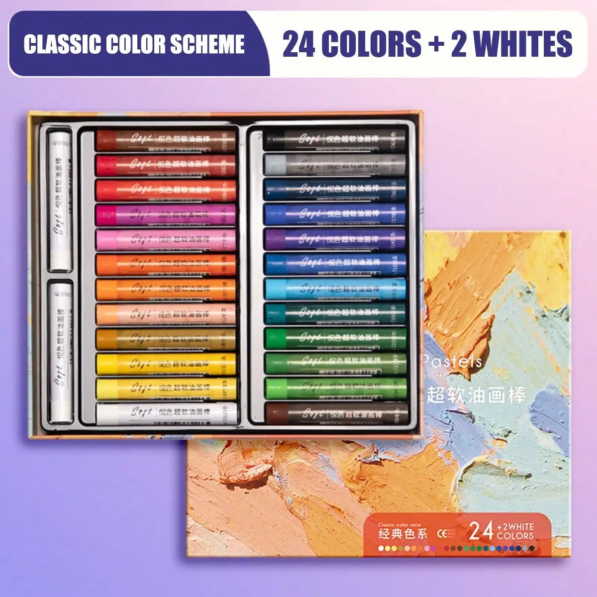48-Piece Soft Oil Pastel Set For Art And Graffiti Drawing