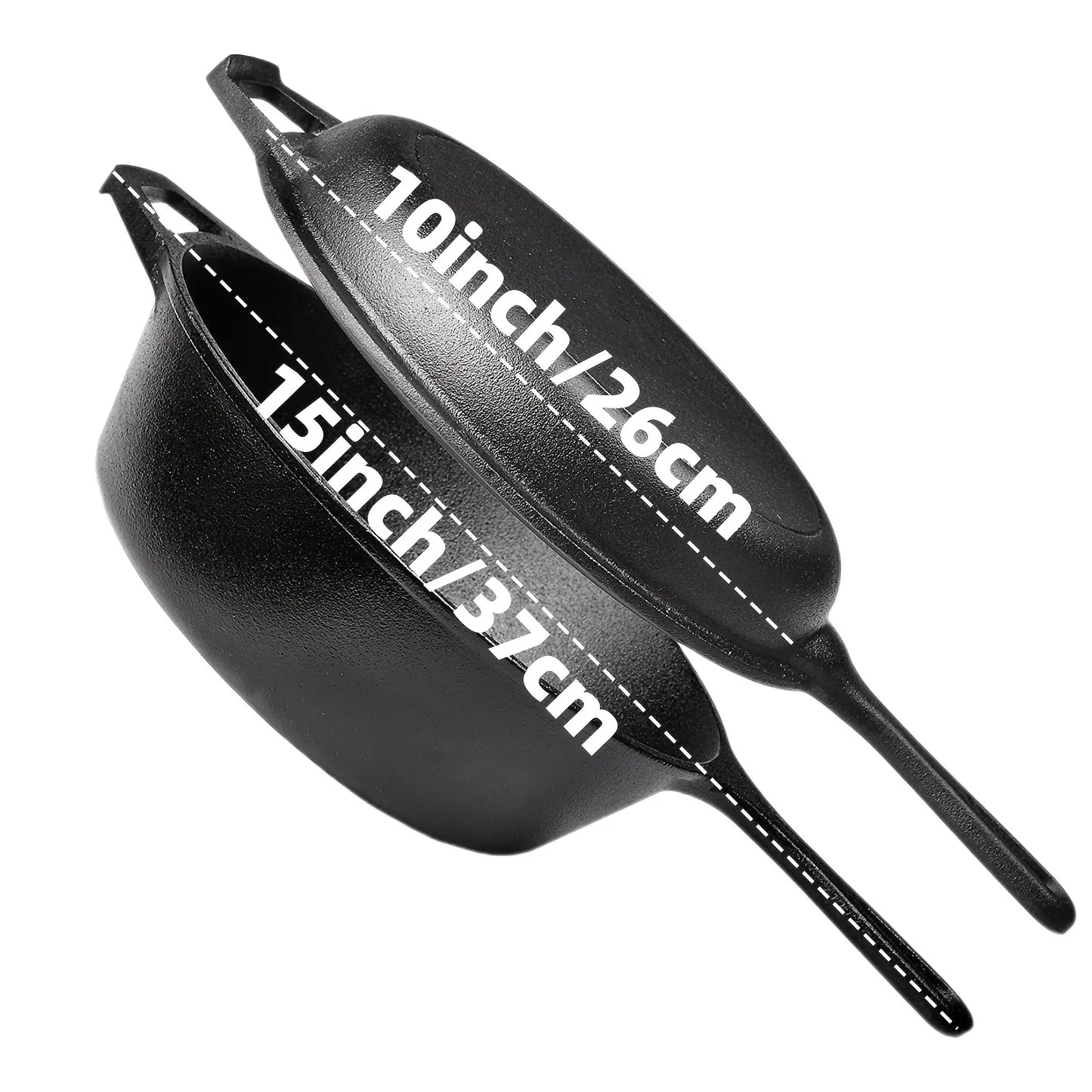 AEDG Three Piece Cast Iron Skillet Set Preseasoned Nonstick