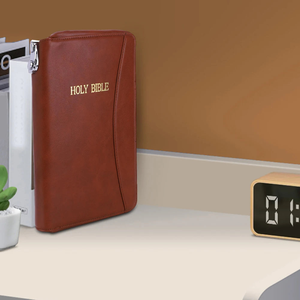Lockable Soft Pistols Case Bible Style Leather Gun Bag Concealment