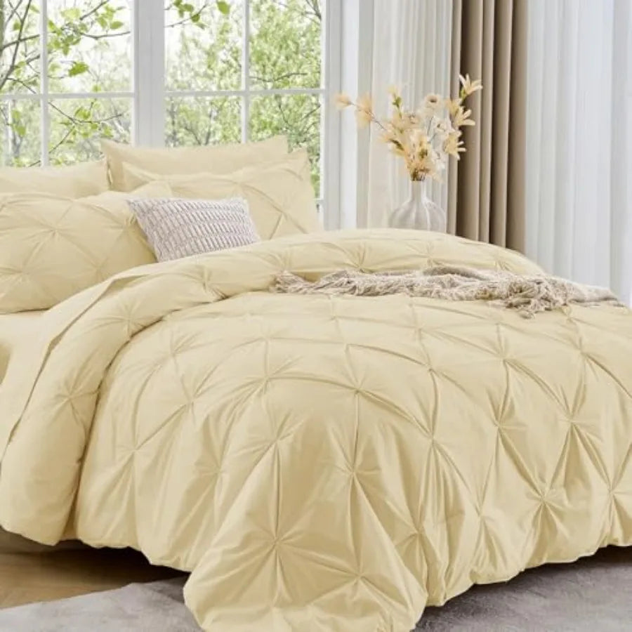 Pintuck All Season Comforter Set 7-Piece Bed in a Bag