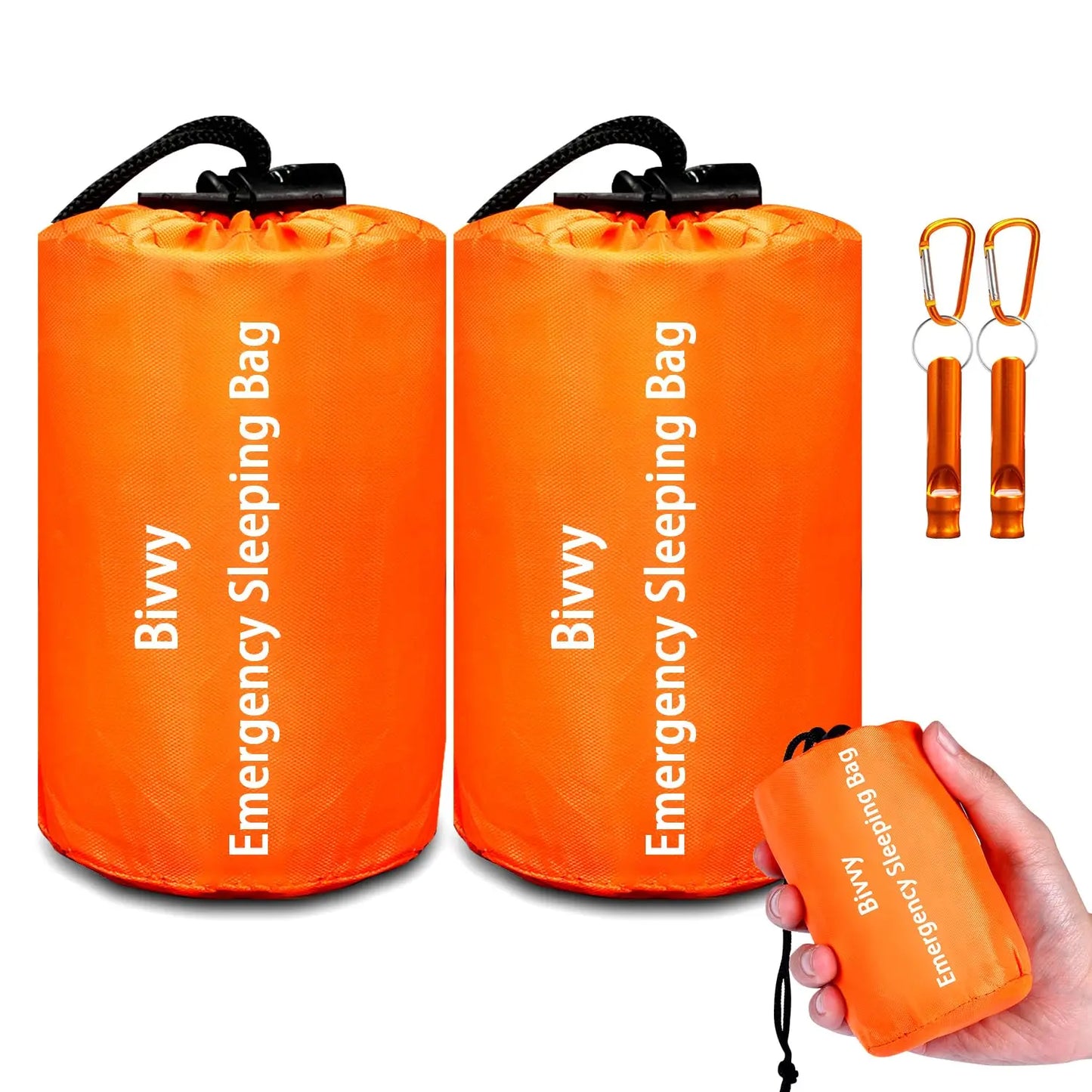 2 Pack Emergency Sleeping Bag Survival Shelter Polyethylene Blanket