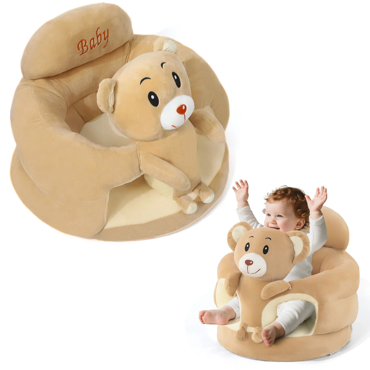 LLParty Baby Floor Seat Animal Plush Learning Sofa Chair