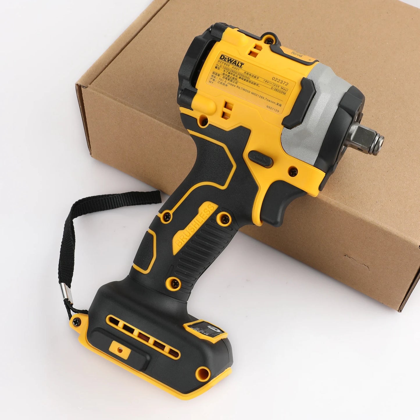 DeWalt DCF850 20V Brushless Impact Driver, 1/4" Hex 3-Speed Cordless Power Tool 205Nm 3250RPM for Screw Driving Assembly