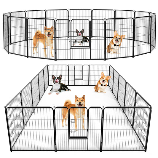 JHK Foldable Metal Dog Playpen And Outdoor Pet Exercise Fence