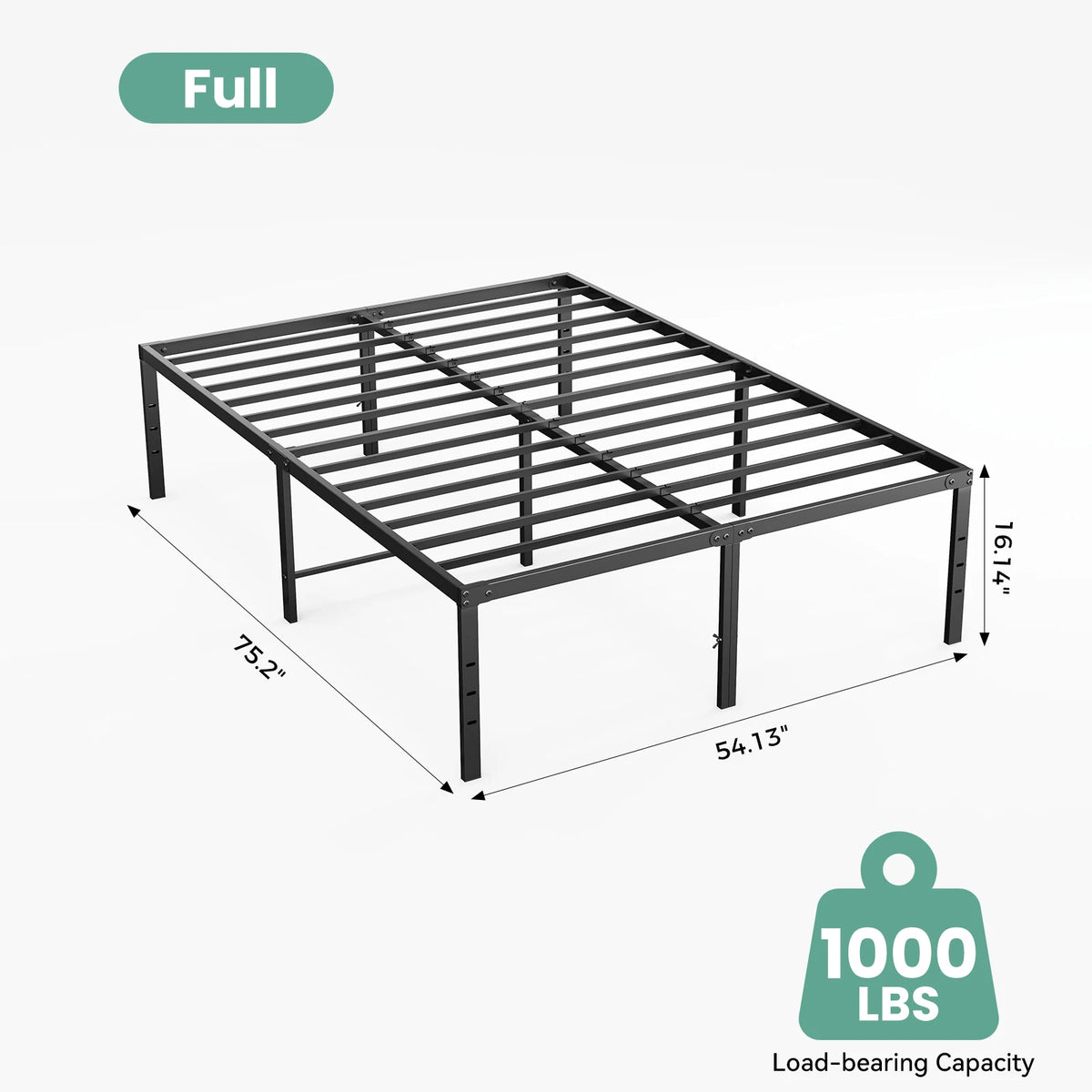 Jhk Metal Platform Bed Frame With Steel Slat Support